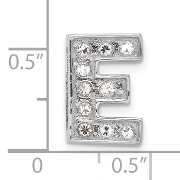 Sterling Silver CZ Initial E Charm — alternate view