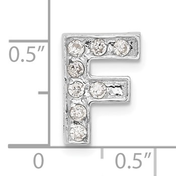 Sterling Silver CZ Initial F Charm — alternate view