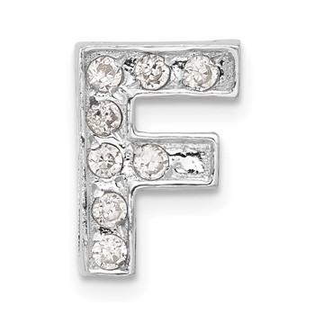 Sterling Silver CZ Initial F Charm