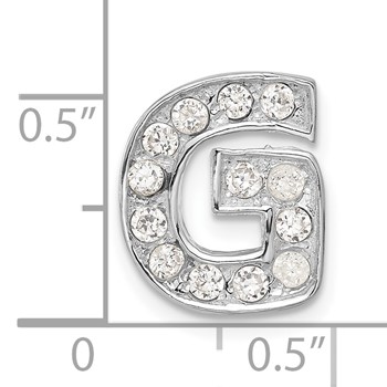 Sterling Silver CZ Initial G Charm — alternate view