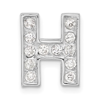 Sterling Silver CZ Initial H Charm