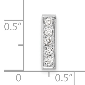Sterling Silver CZ Initial I Charm — alternate view