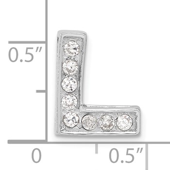Sterling Silver CZ Initial L Charm — alternate view