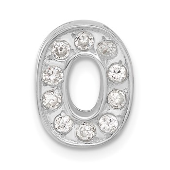 Sterling Silver CZ Initial O Charm