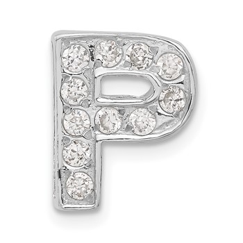 Sterling Silver CZ Initial P Charm