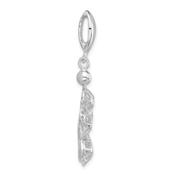 Sterling Silver Polished Fancy Flower Pendant — alternate view