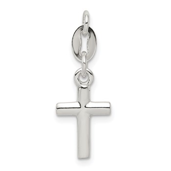 Sterling Silver Polished Cross Charm