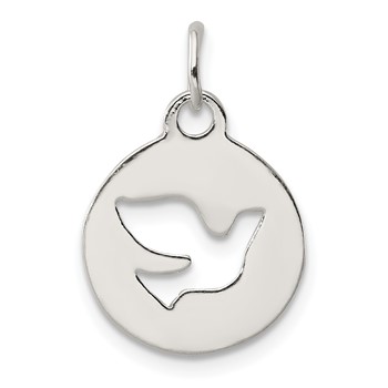 Sterling Silver Circle with Dove Charm
