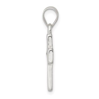 Sterling Silver Rhodium-plated Enameled Mustard Seed Cross Pendant — alternate view