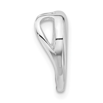 Sterling Silver Polished Heart w/ CZ Slide Pendant — alternate view