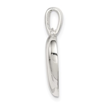 Sterling Silver Polished Heart Pendant — alternate view