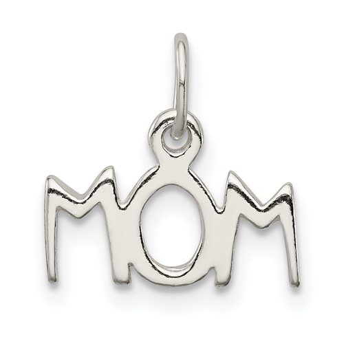 Sterling Silver Polished Mom Charm