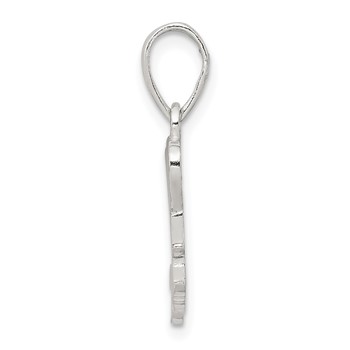 Sterling Silver Polished We Love You Mom Pendant — alternate view