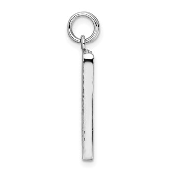 Sterling Silver Rhodium-plated Textured Picture Frame Charm — alternate view