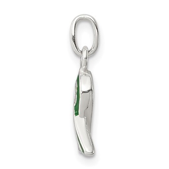 Sterling Silver Green Enameled Awareness Charm — alternate view