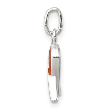 Sterling Silver Orange Enameled Awareness Charm — alternate view