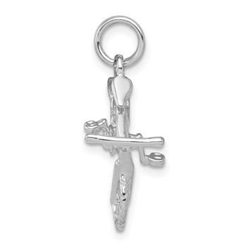 Sterling Silver Rhodium-platedPolished Bicycle Charm — alternate view