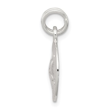 Sterling Silver Rhodium-plated Polished Sand Dollar Charm — alternate view