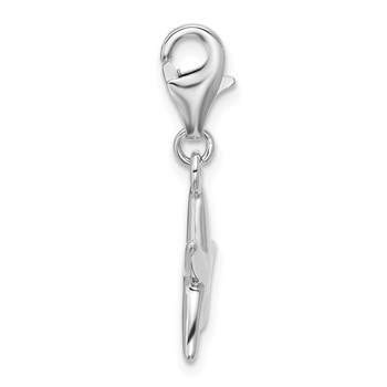 Sterling Silver Rhodium-plated Polished Starfish Charm — alternate view