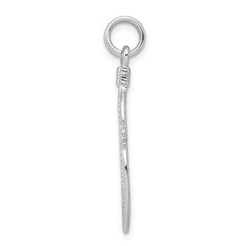 Sterling Silver Rhodium-platedPolished Feather Charm — alternate view