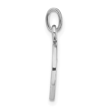 Sterling Silver Polished Green & White Enameled Poker Chip Charm — alternate view