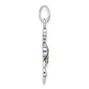 Sterling Silver Enameled Pineapple Person Charm — alternate view