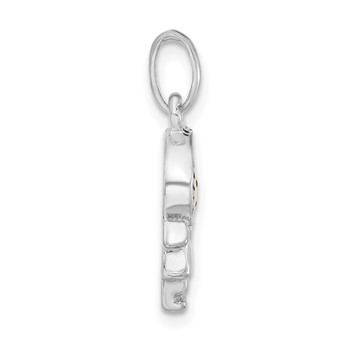 Sterling Silver Polished Enameled Kiwi Person Charm — alternate view