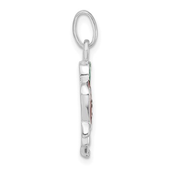 Sterling Silver Polished & Enameled Red Pepper Person Charm — alternate view