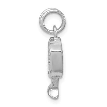 Sterling Silver Rhodium-platedCZ Champagne Glass Charm — alternate view