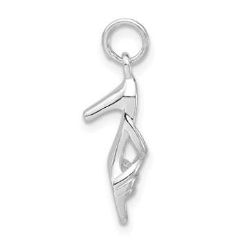 Sterling Silver 3-D Polished High Heel Sandal Charm — alternate view