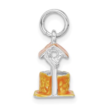 Sterling Silver 3D Enameled Well Charm — alternate view
