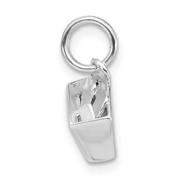 Sterling Silver 3-D Polished Enameled Recycle Bin Charm — alternate view
