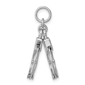 Sterling Silver Rhodium-platedPolished Movable Handcuffs Charm — alternate view