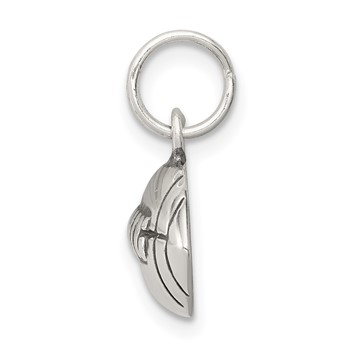 Sterling Silver Antiqued Football Charm — alternate view