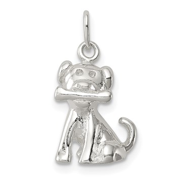 Sterling Silver Doggie with Bone Charm