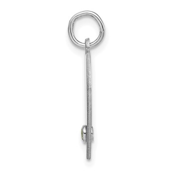 Sterling Silver/Rhodium-plated Personalized Heart with Birthstone Charm — alternate view