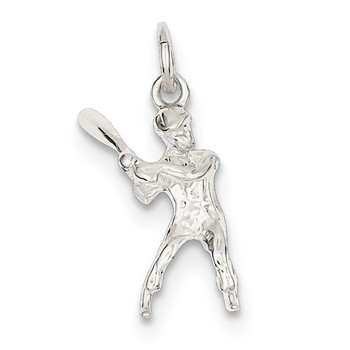 Sterling Silver Baseball Batter Charm