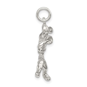 Sterling Silver Baseball Pitcher Charm — alternate view