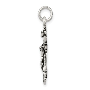 Sterling Silver Antiqued Crucifix Charm — alternate view