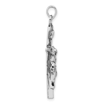 Sterling Silver Antiqued Crucifix Charm — alternate view