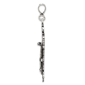 Sterling Silver Antiqued Crucifix Charm — alternate view