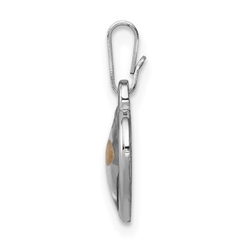 Sterling Silver Platinum-plated Small Heart with Mustard Seed Pendant — alternate view