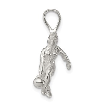 Sterling Silver Lady Bowler Charm — alternate view