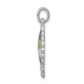 Sterling Silver Platinum-plated Epoxy Ichthus with Mustard Seed Pendant — alternate view