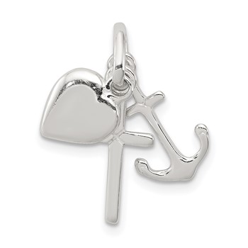 Sterling Silver Anchor and Heart Pendant