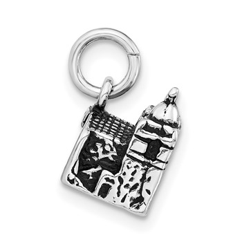 Sterling Silver 3-D Antiqued Carmel Mission Basilica Museum Charm — alternate view