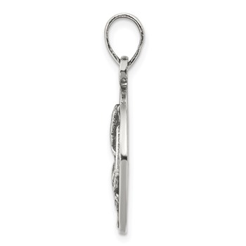 Sterling Silver Polished Antique Finish Virgo Horoscope Zodiac Pendant — alternate view