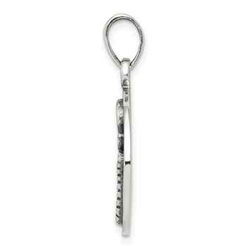 Sterling Silver Polished Antique Finish Scorpio Horoscope Zodiac Pendant — alternate view