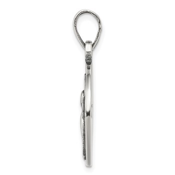 Sterling Silver Polished Antique Finish Capricorn Horoscope Zodiac Pendant — alternate view