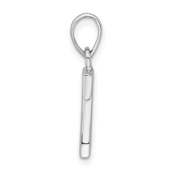 Sterling Silver Polished Diamond-cut Initial T Pendant — alternate view